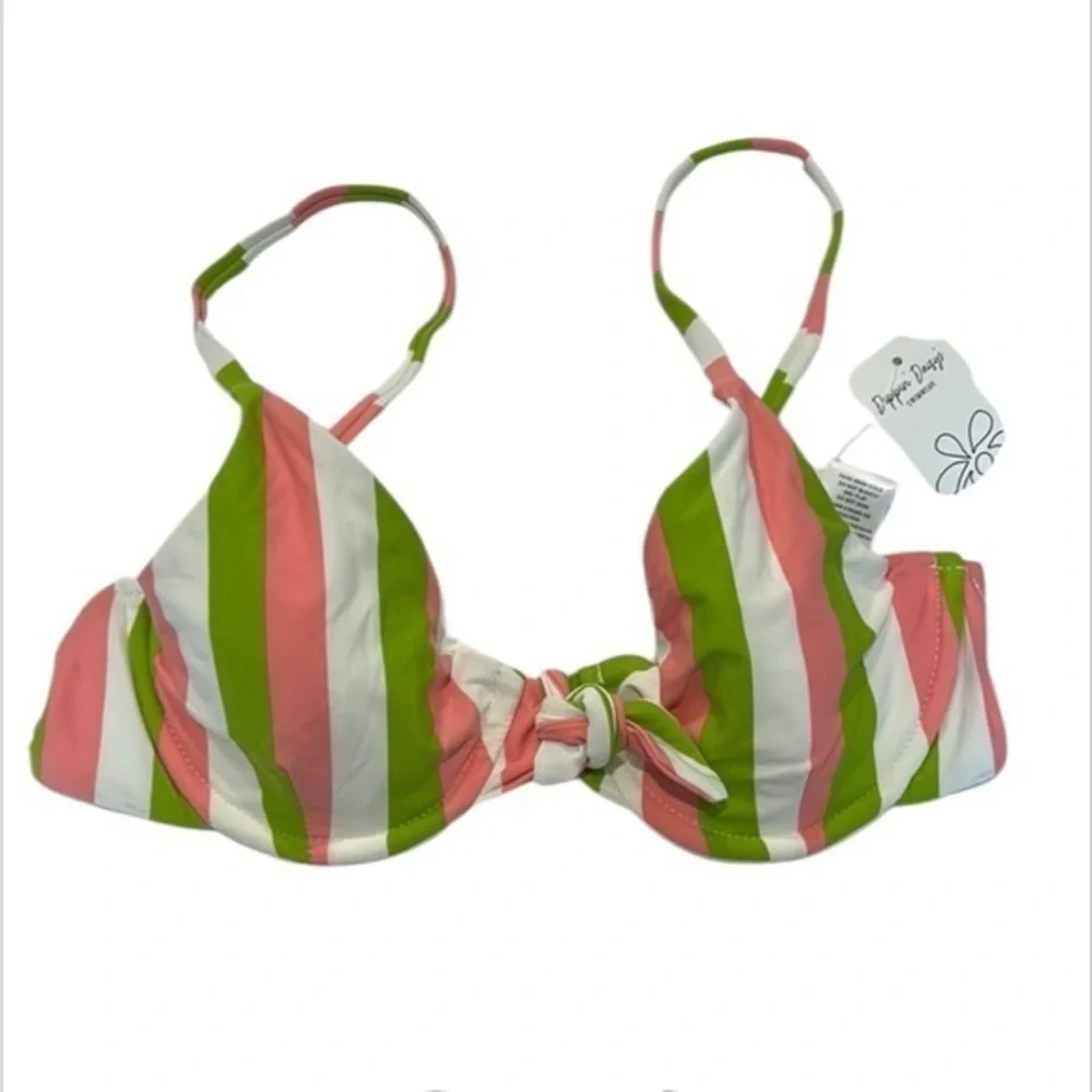 Dippin' Daisy's striped underwire bikini swim top size medium new
